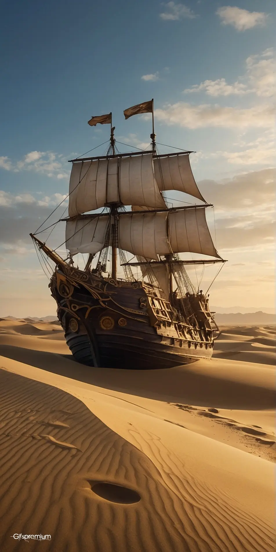 Abandoned ship wallpaper phone 4K Gifspremium