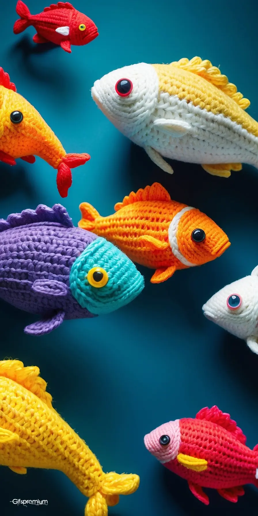 Amigurumi fish wallpaper phone 4K Gifspremium