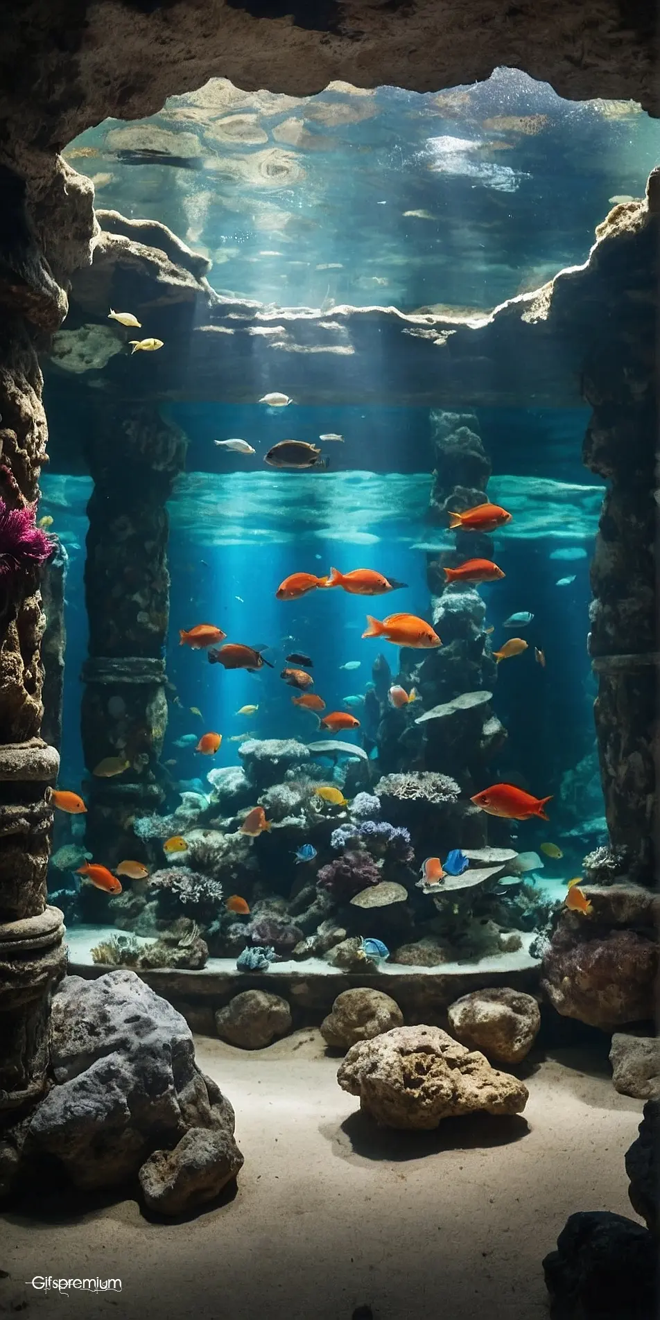 Aquarium inspiring 3 wallpaper phone 4K Gifspremium