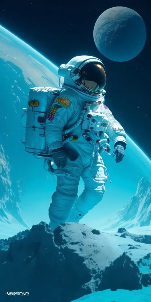 Astronaut on neptune 2 wallpaper phone 4K Gifspremium