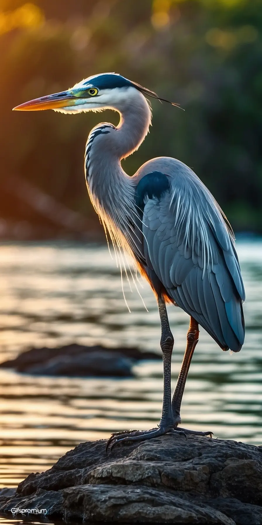 Blue heron wallpaper phone 4K Gifspremium