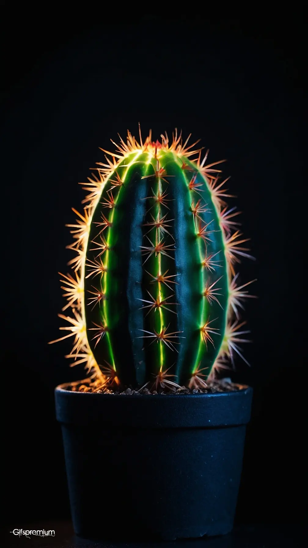 Cactus black 1 wallpaper phone 4K Gifspremium