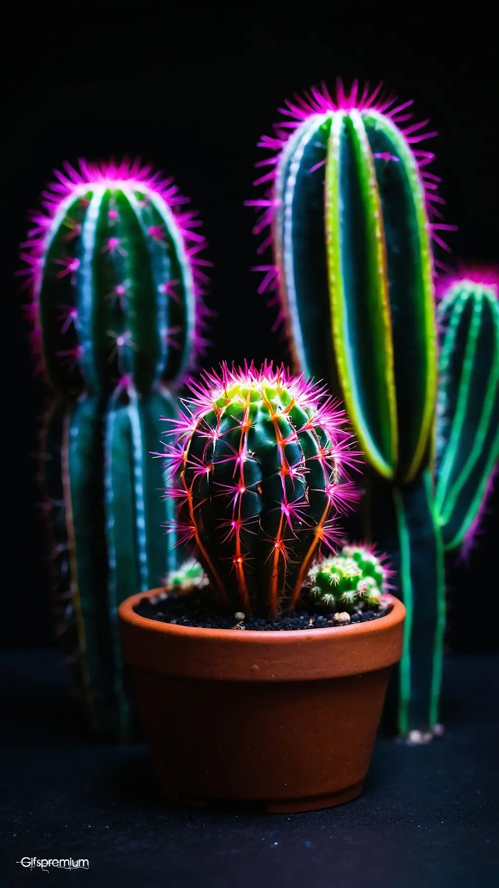 Cactus black 2 wallpaper phone 4K Gifspremium