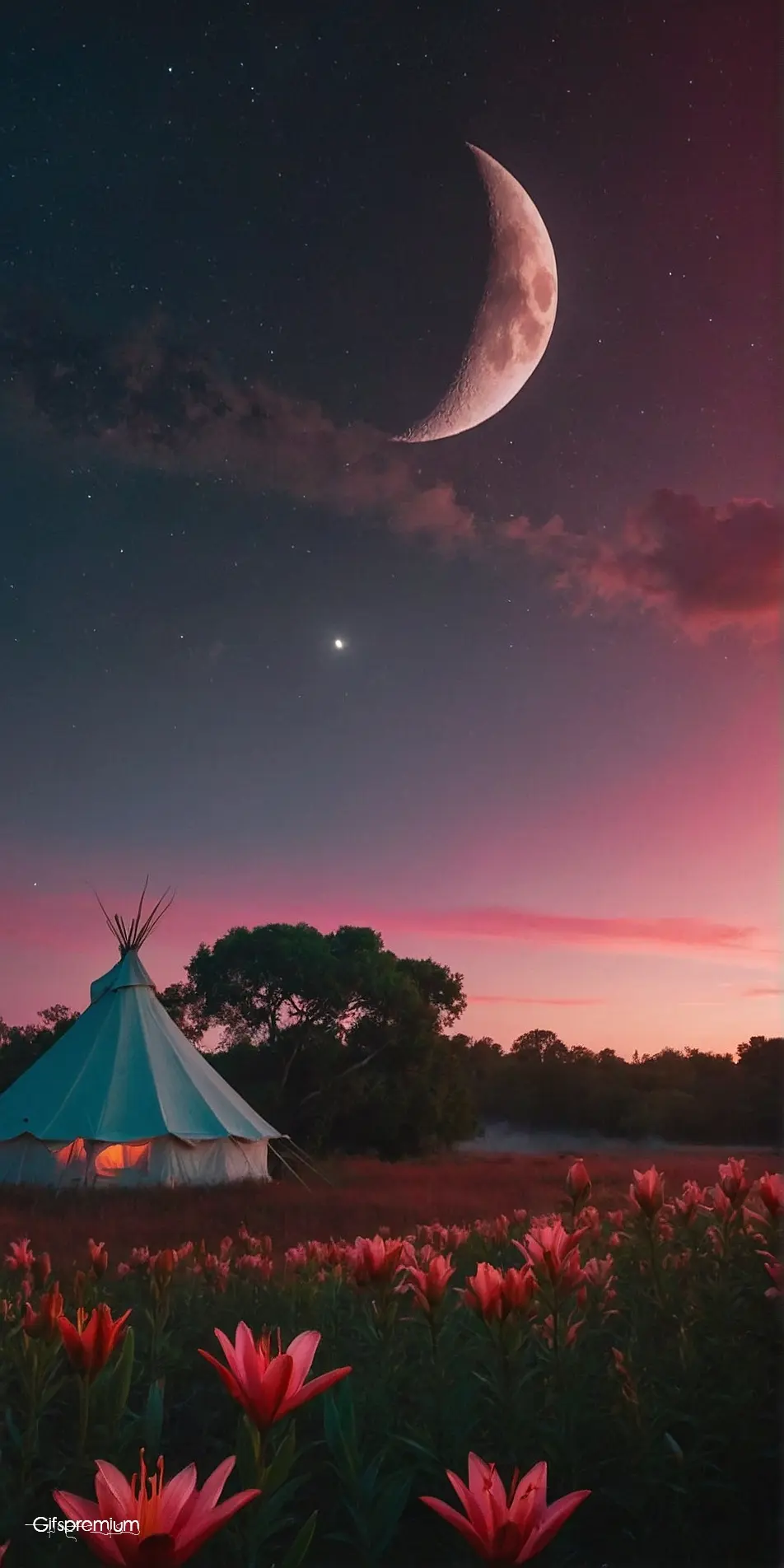 Camp pink sky 1 wallpaper phone 4K Gifspremium