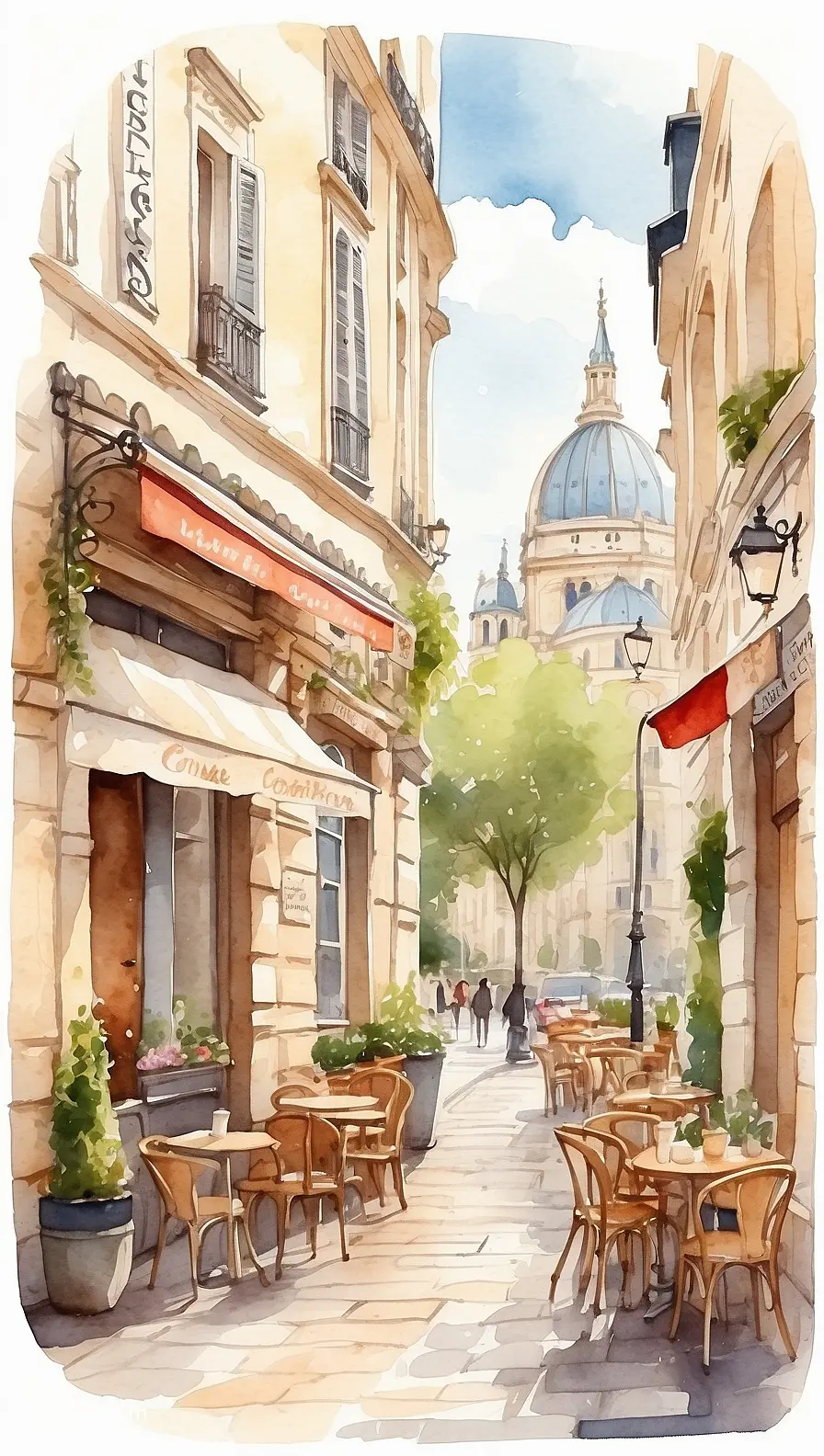 Charming Parisian street 2 wallpaper phone 4K Gifspremium