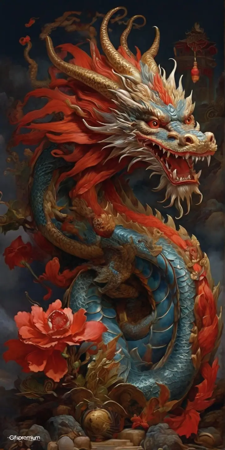 Chinese Zodiac dragon 1 wallpaper phone 4K Gifspremium