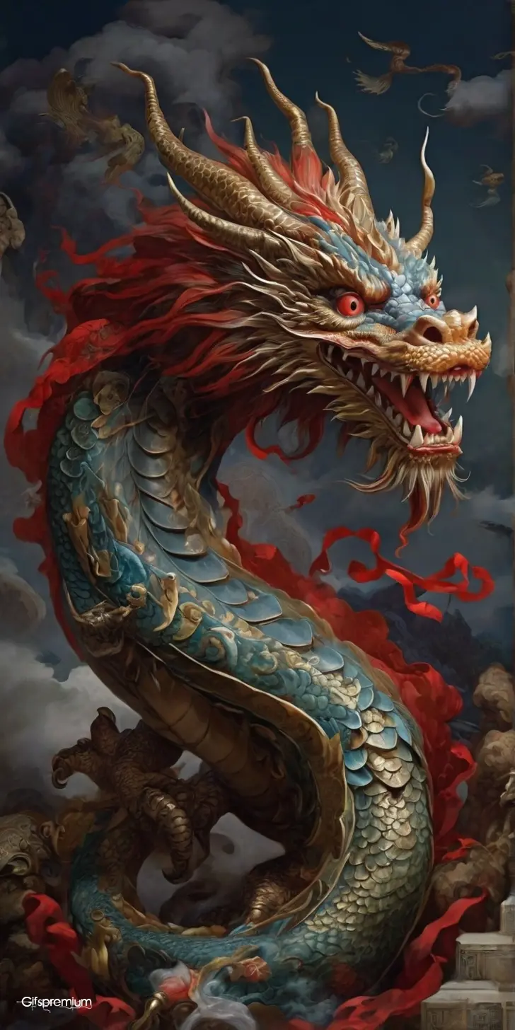 Chinese Zodiac dragon 2 wallpaper phone 4K Gifspremium