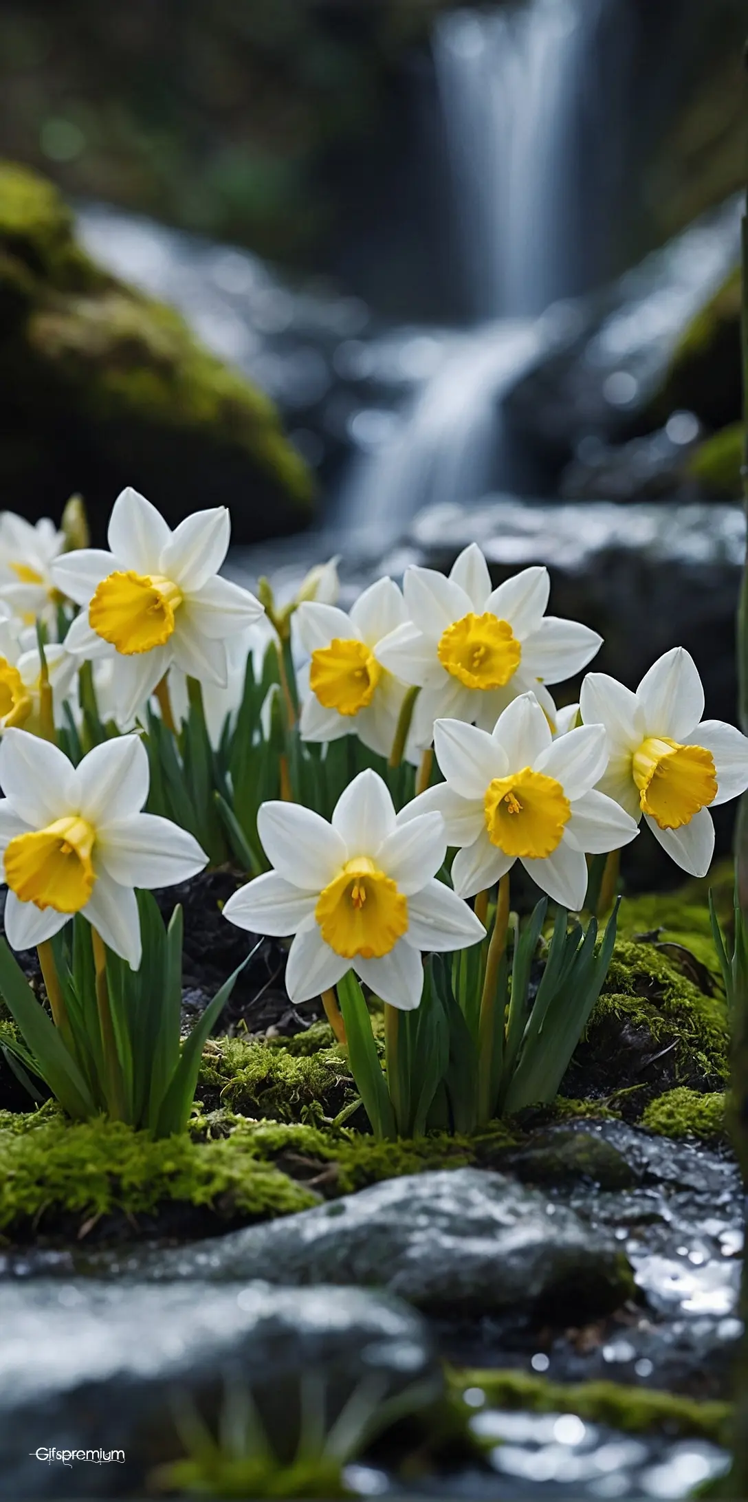 Daffodils flowers2 wallpaper phone 4K Gifspremium