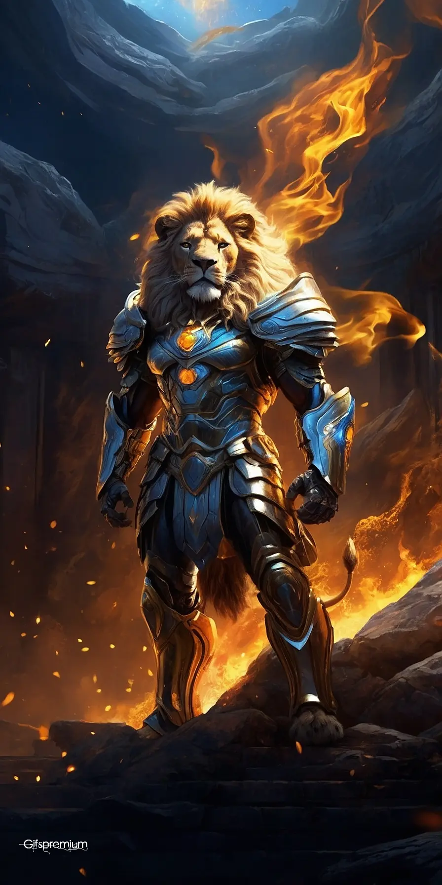 Fantasy lion 1 wallpaper phone 4K Gifspremium