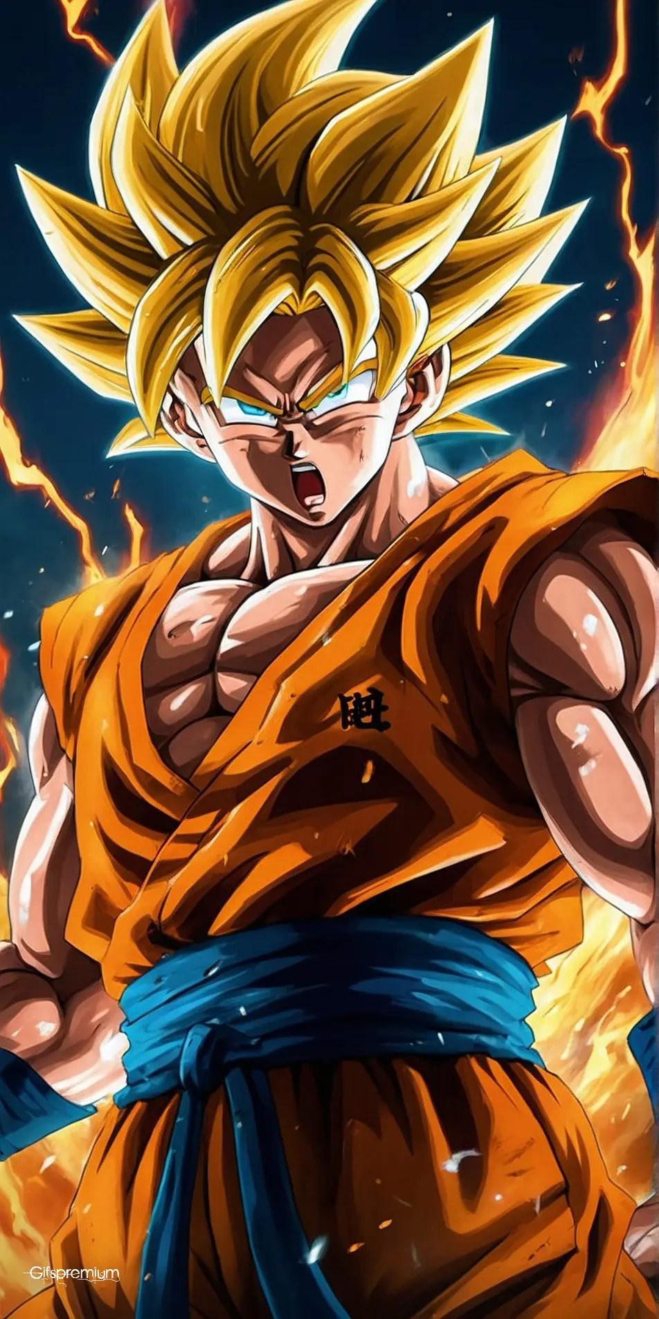 Goku super saiyan1 wallpaper phone 4K Gifspremium