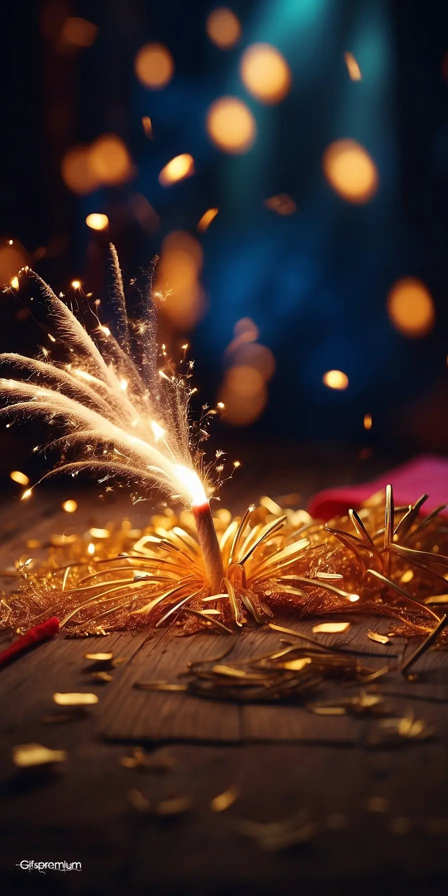 Golden fireworks2 wallpaper phone 4K Gifspremium