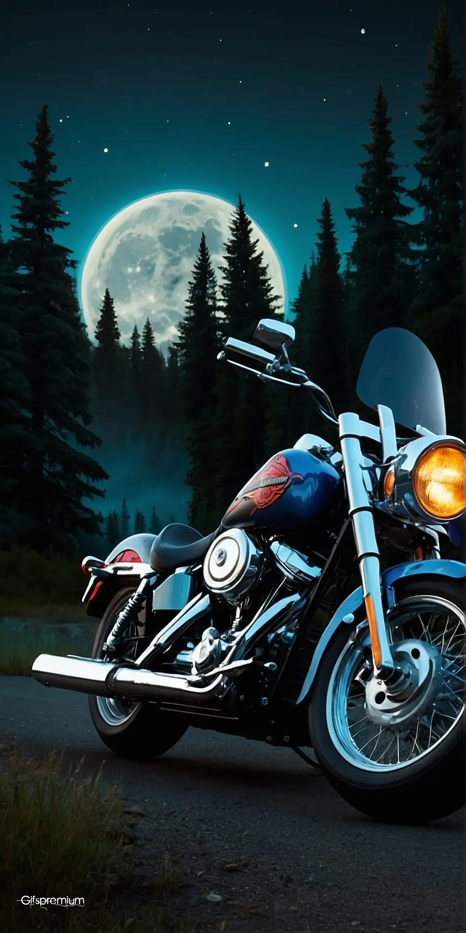 Harley Davidson moon wallpaper phone 4K Gifspremium