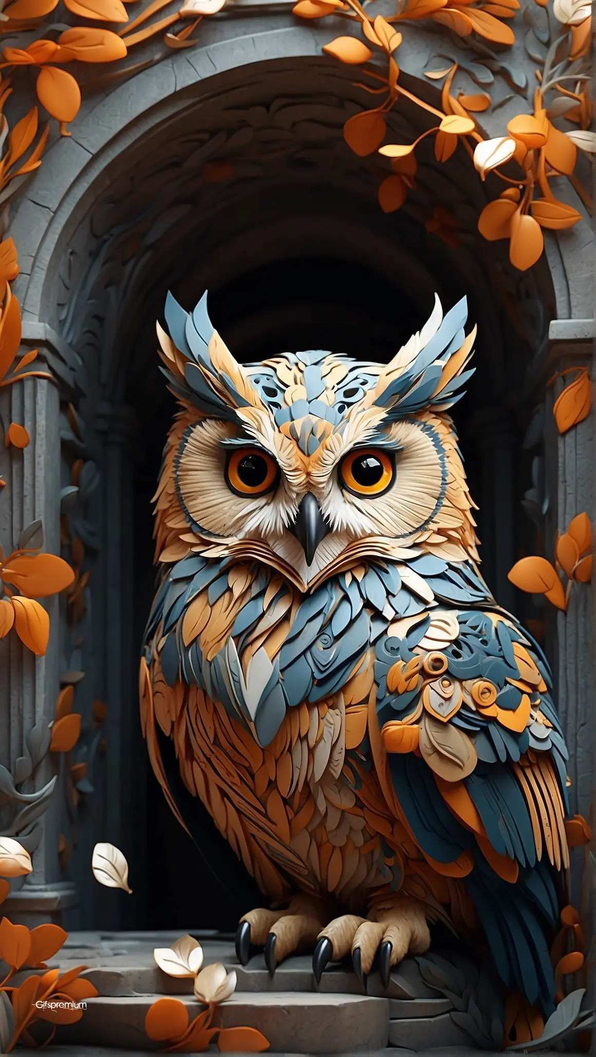 Majestic owls 1 wallpaper phone 4K Gifspremium