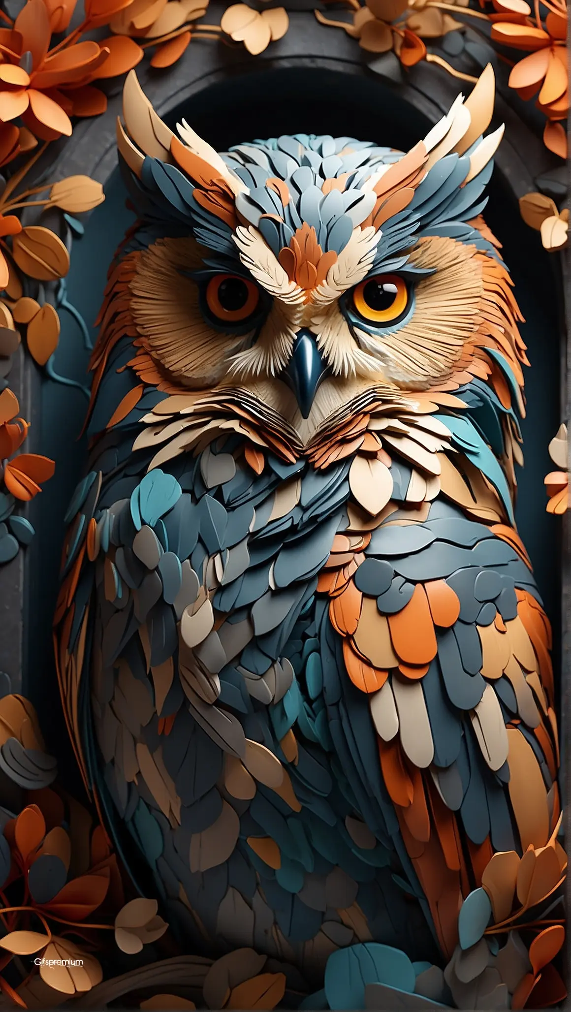 Majestic owls 2 wallpaper phone 4K Gifspremium