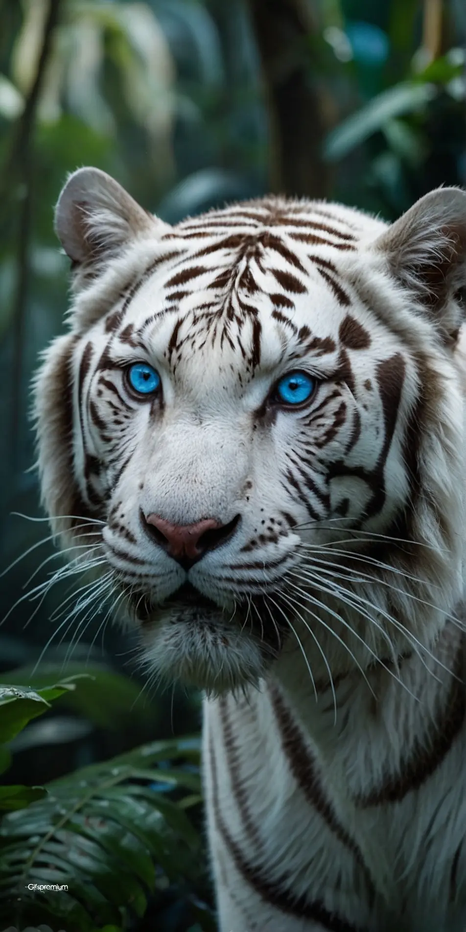 Majestic white tiger2 wallpaper phone 4K Gifspremium