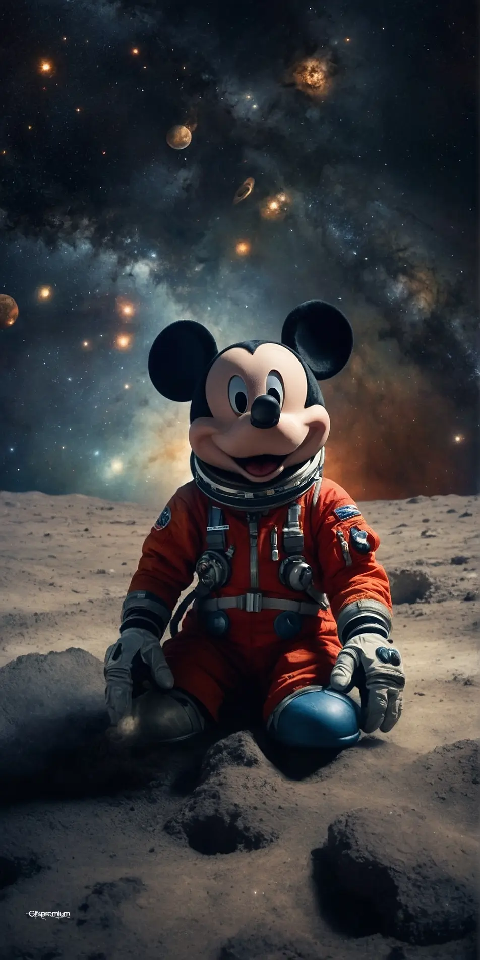 Mickey mouse in space1 wallpaper phone 4K Gifspremium