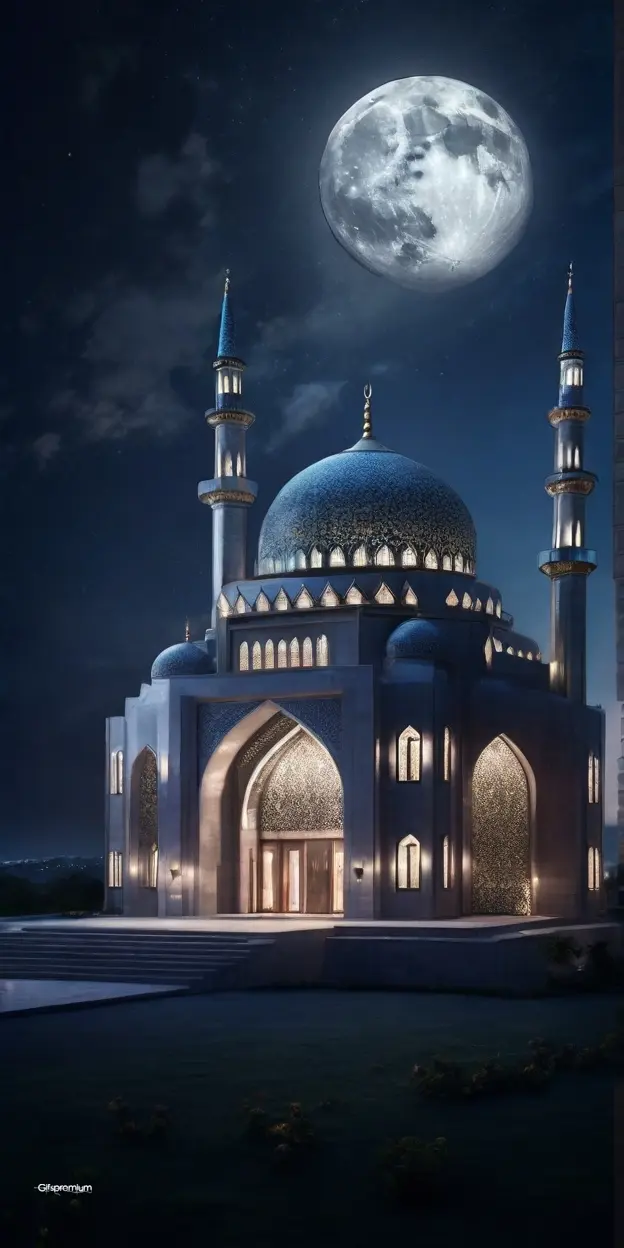 Mosque night sky1 wallpaper phone 4K Gifspremium