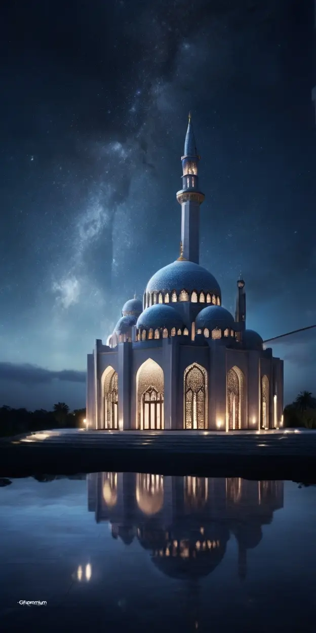 Mosque night sky2 wallpaper phone 4K Gifspremium