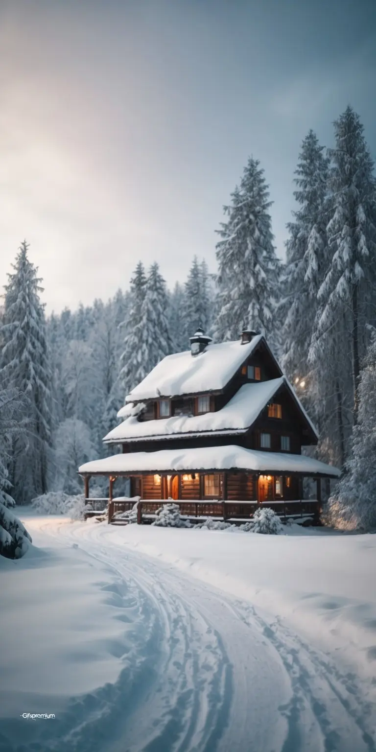 Mountain cottage wallpaper phone 4K Gifspremium