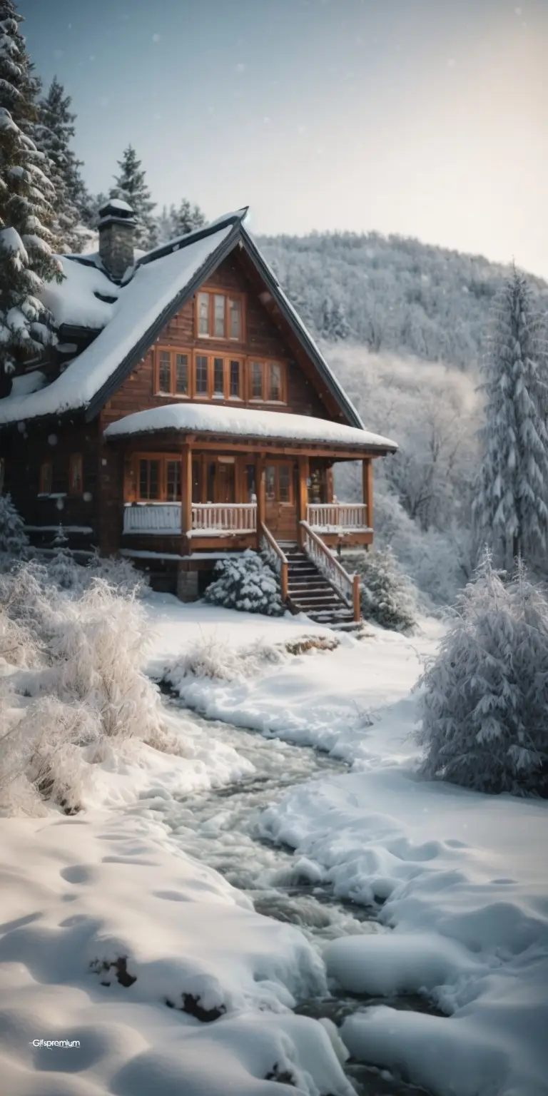 Mountain cottage2 wallpaper phone 4K Gifspremium