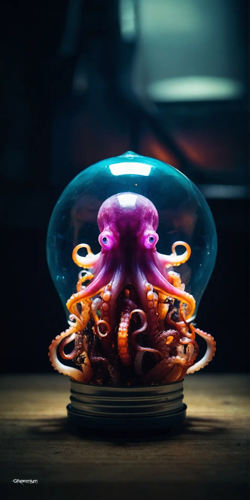 Octopus bulb 2 wallpaper phone 4K Gifspremium