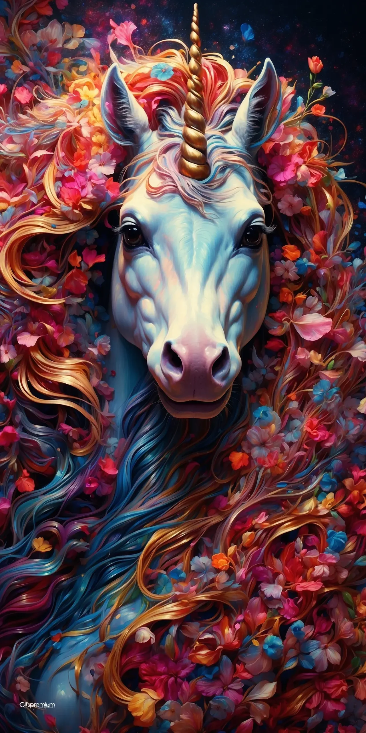 Painting unicorn wallpaper phone 4K Gifspremium scaled