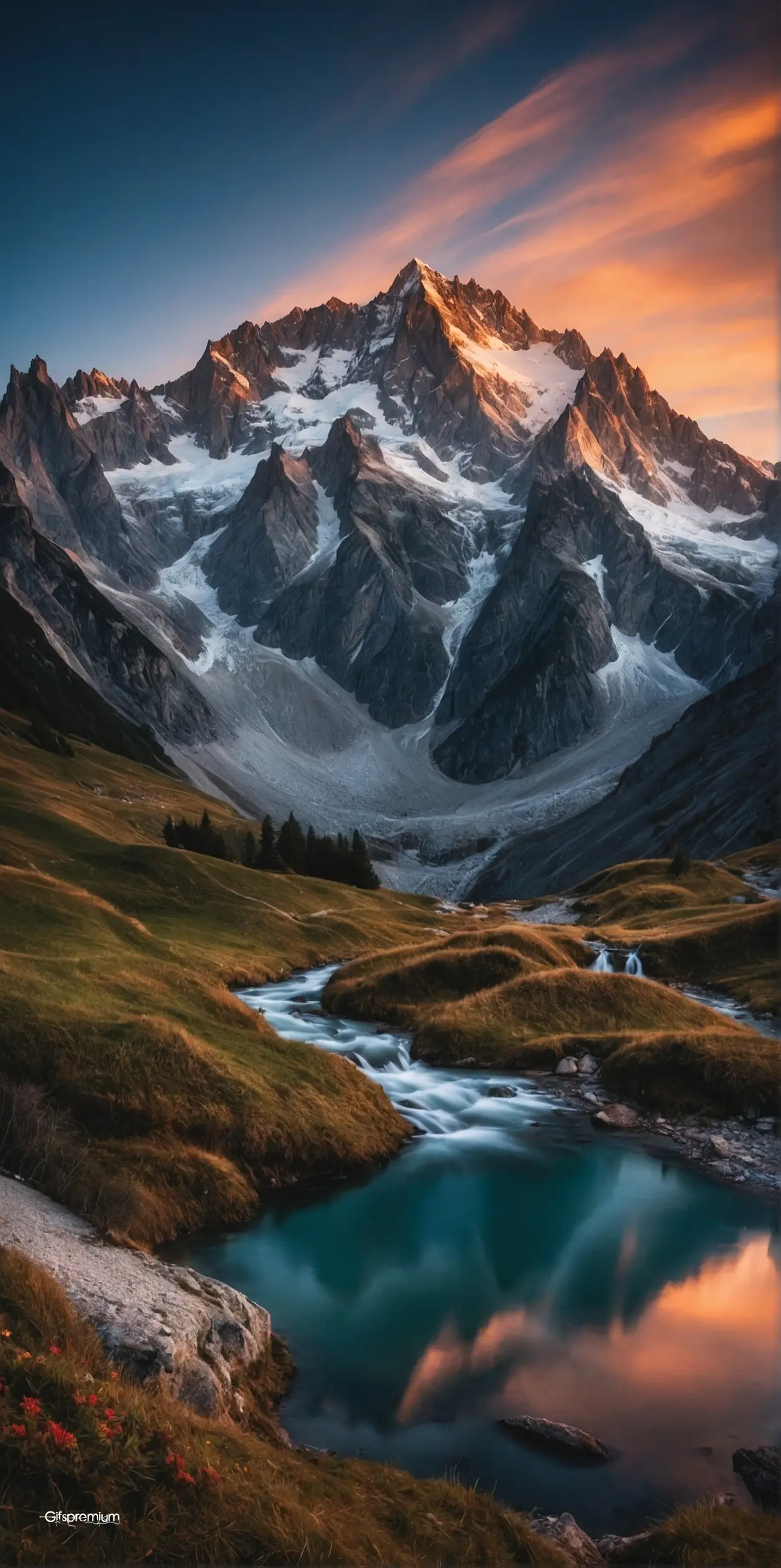 Photography of the Mont Blanc 1 wallpaper phone 4K Gifspremium