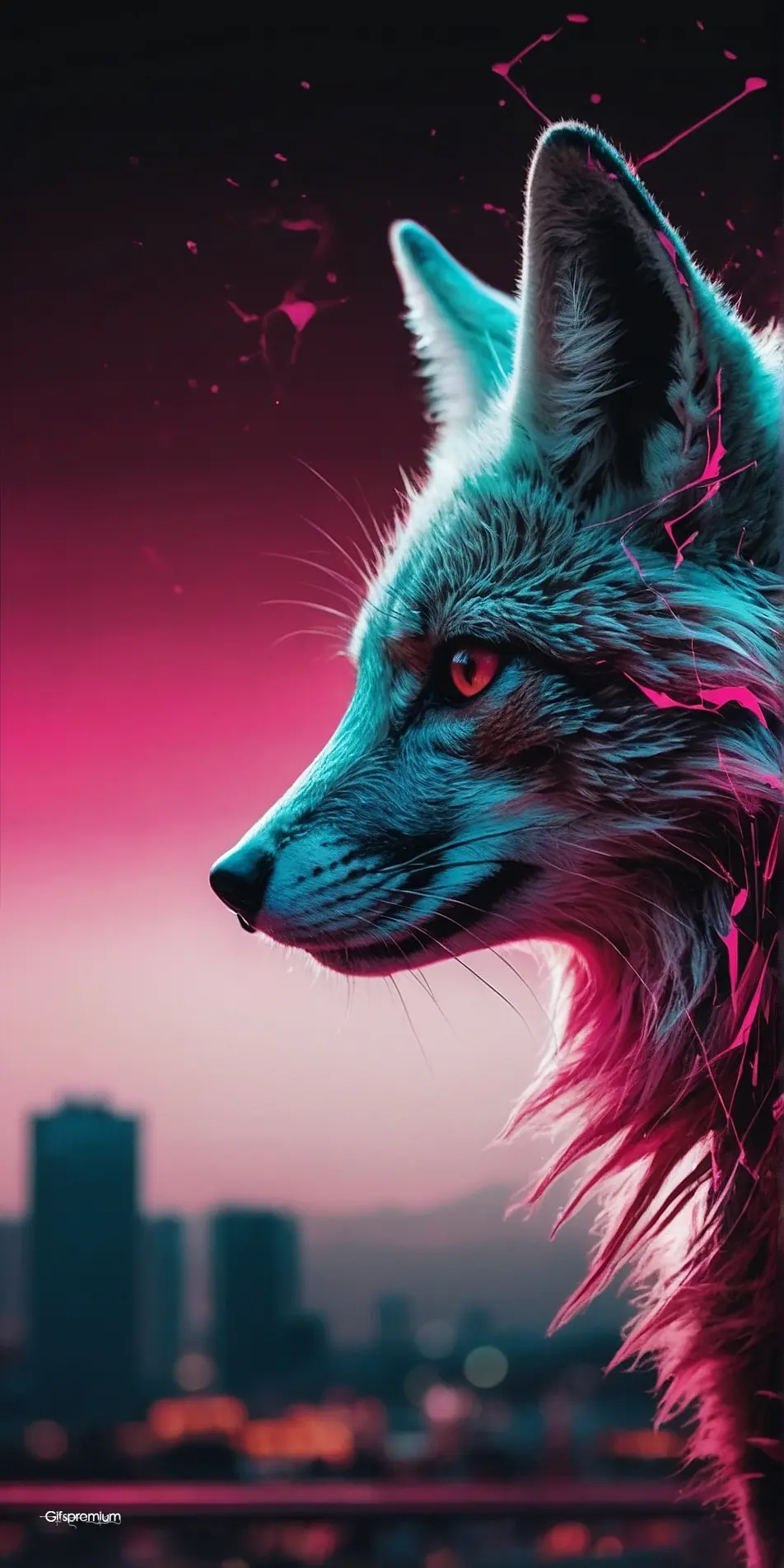 Pink fox wallpaper phone 4K Gifspremium