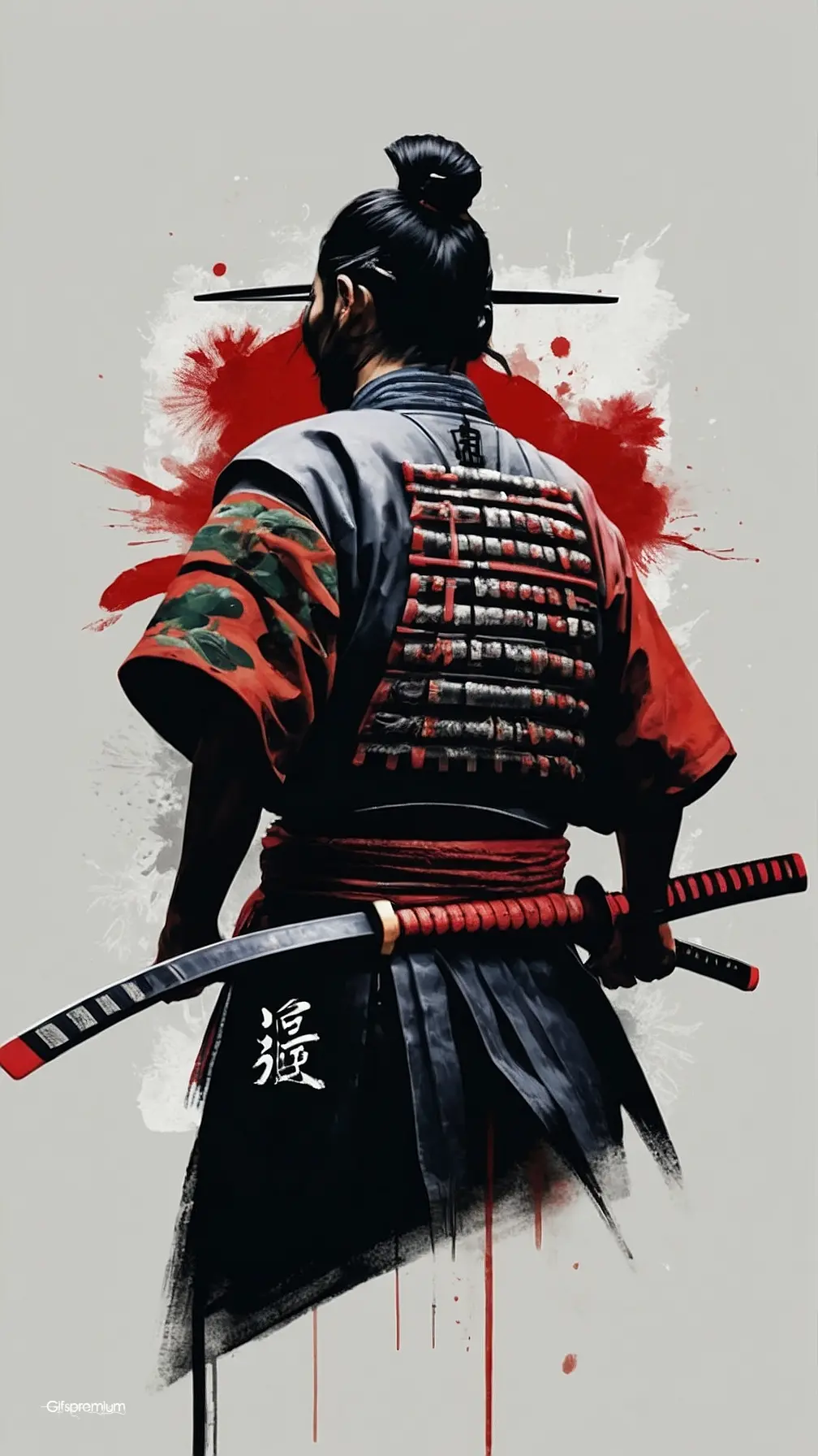 Samurai draw 1 wallpaper phone 4K Gifspremium