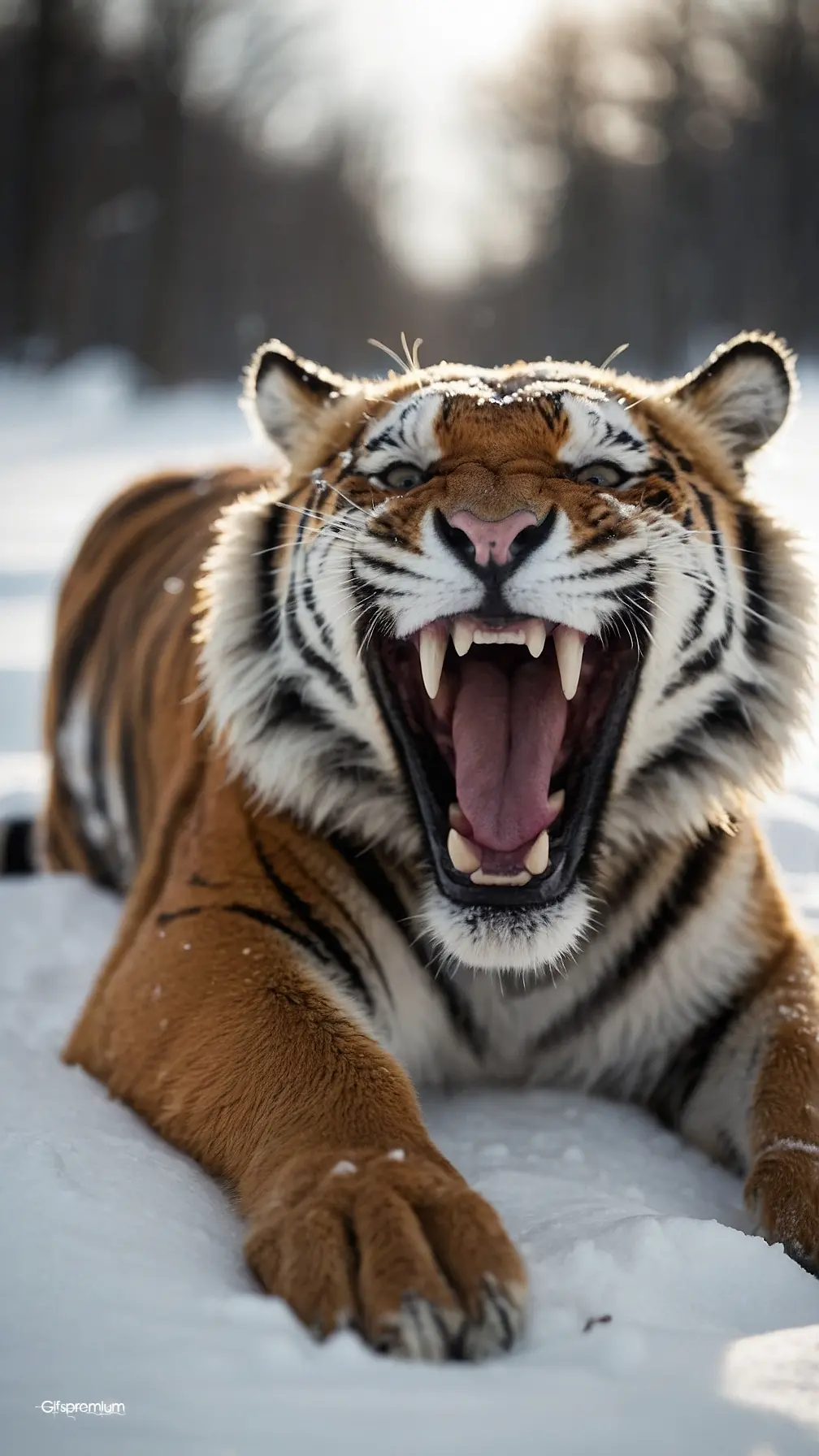 Siberian tiger 1 wallpaper phone 4K Gifspremium