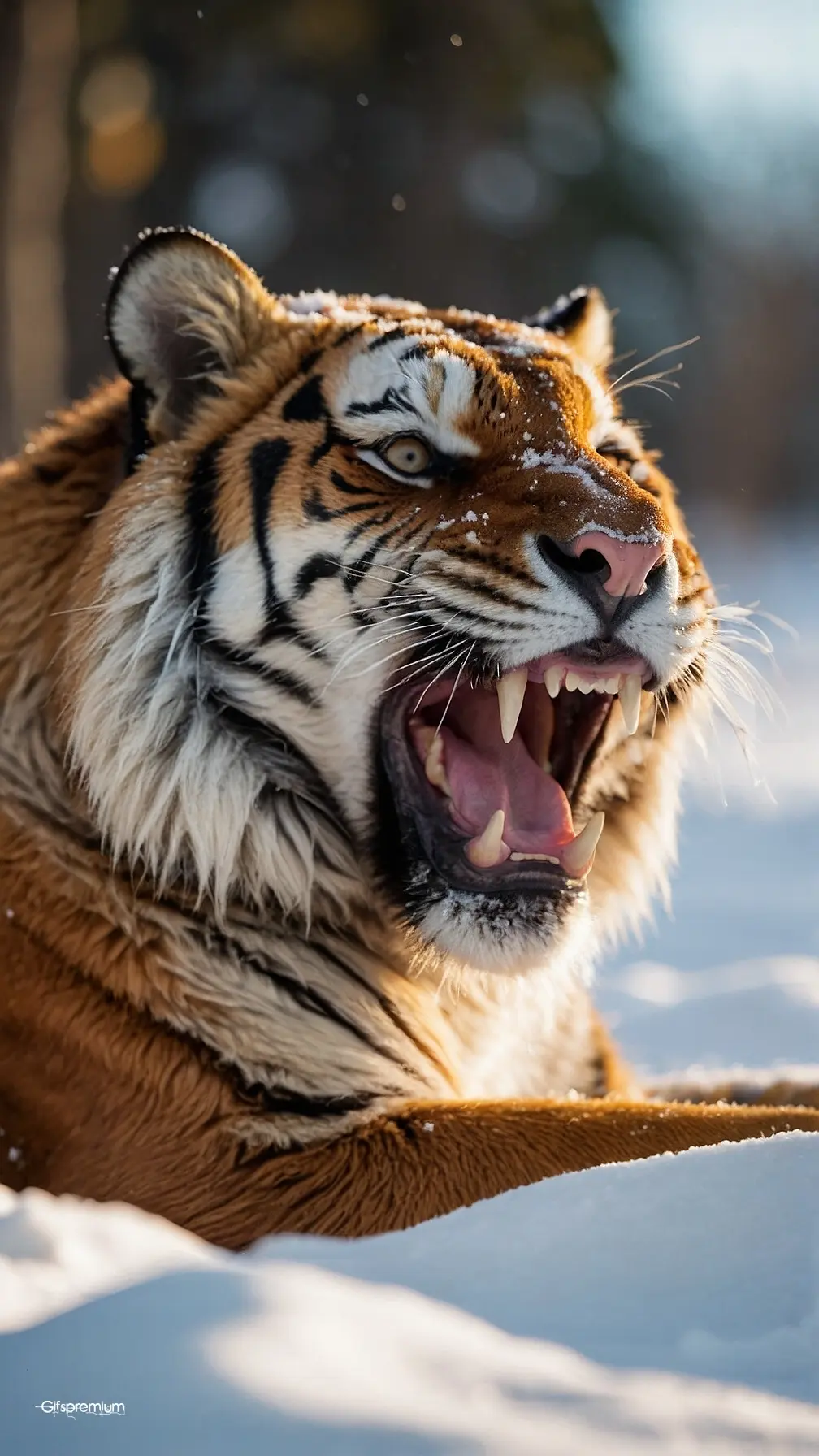 Siberian tiger 2 wallpaper phone 4K Gifspremium