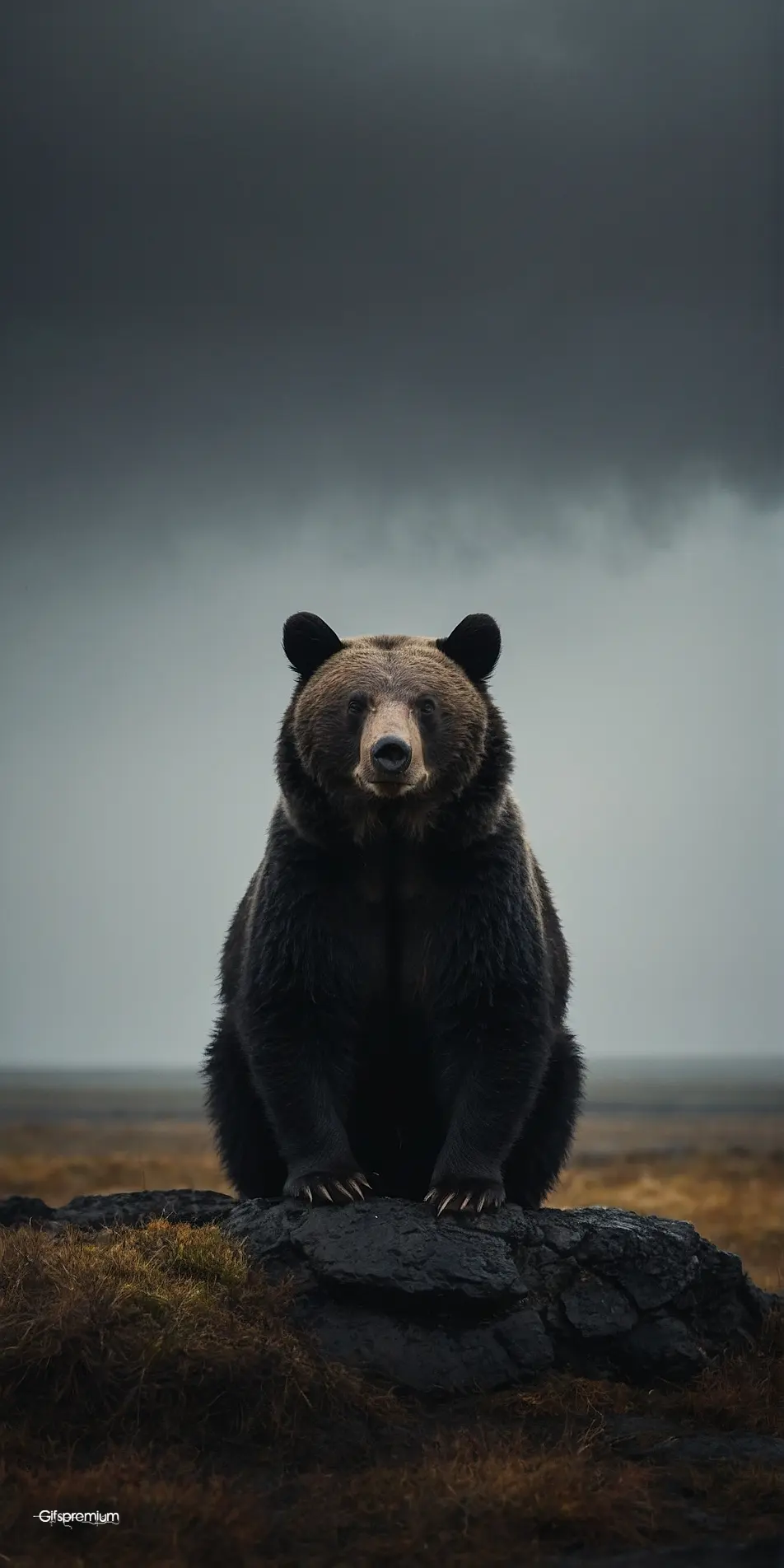 Sitting bear1 wallpaper phone 4K Gifspremium