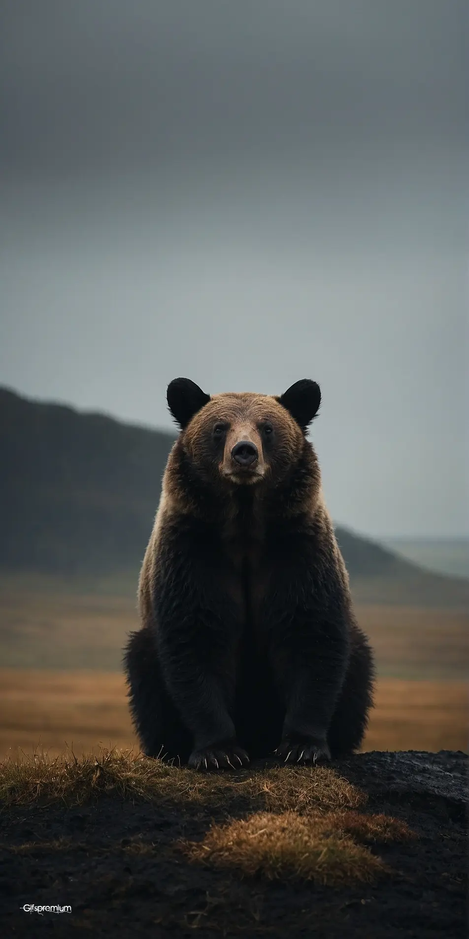 Sitting bear2 wallpaper phone 4K Gifspremium