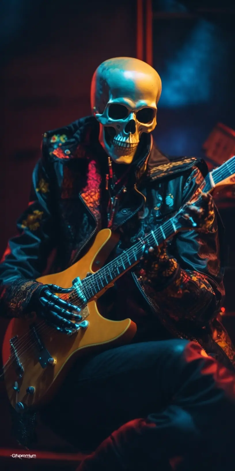 Skeleton rockstar wallpaper phone 4K Gifspremium