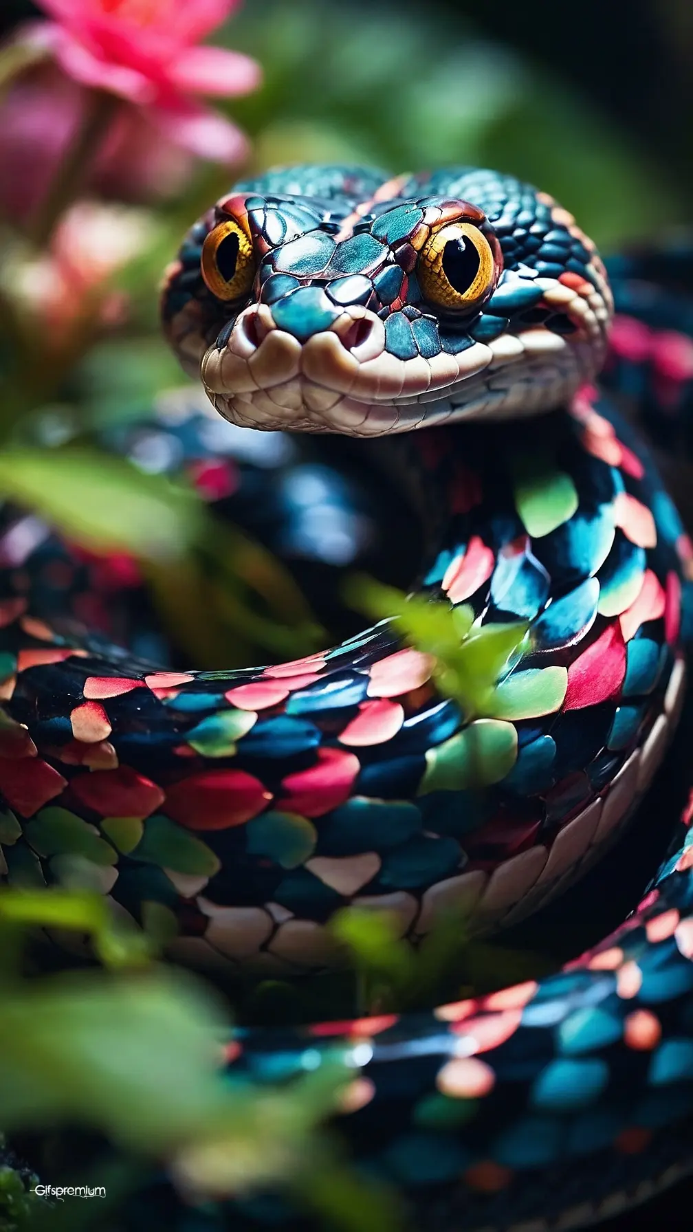 Snake colors 1 wallpaper phone 4K Gifspremium