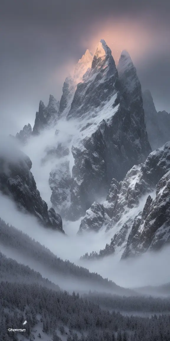 Snowy mountains1 wallpaper phone 4K Gifspremium