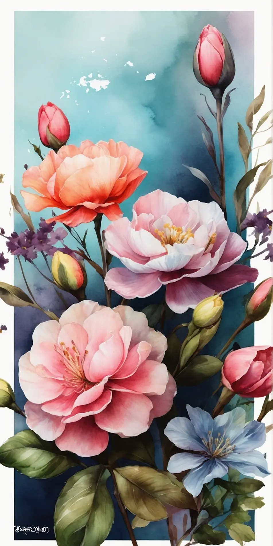 Sublimation design flowers 1 wallpaper phone 4K Gifspremium