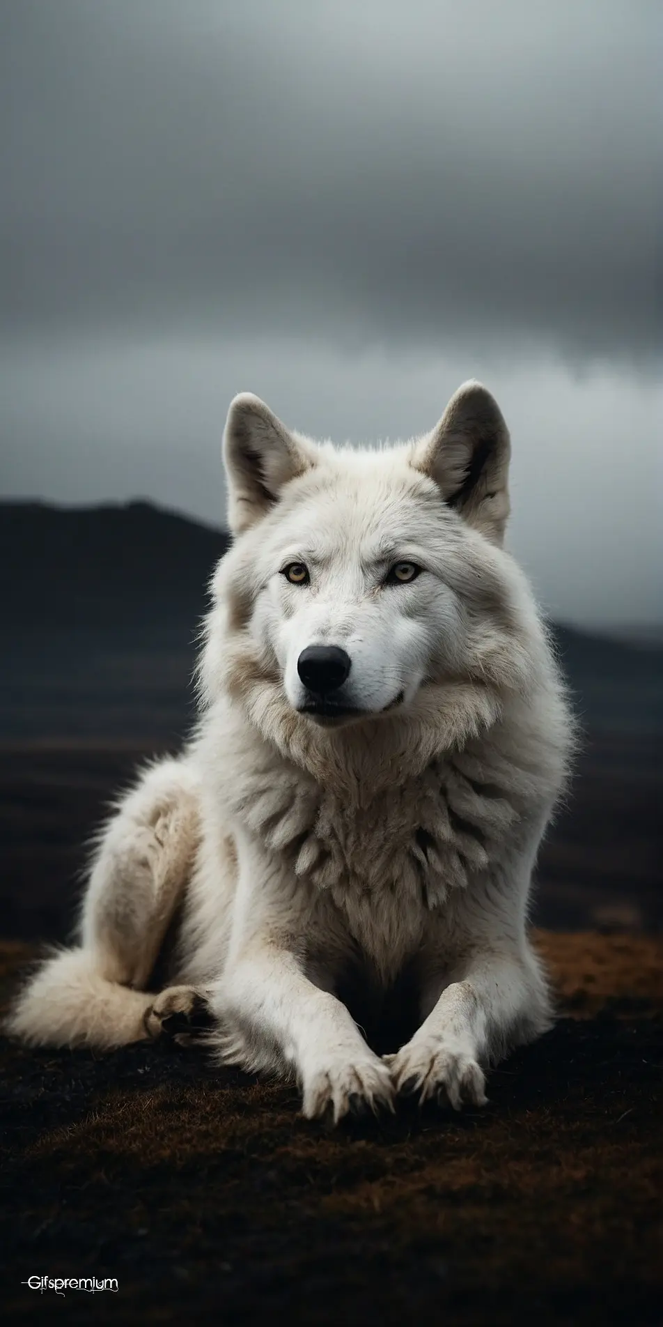 White wolf lonely2 wallpaper phone 4K Gifspremium